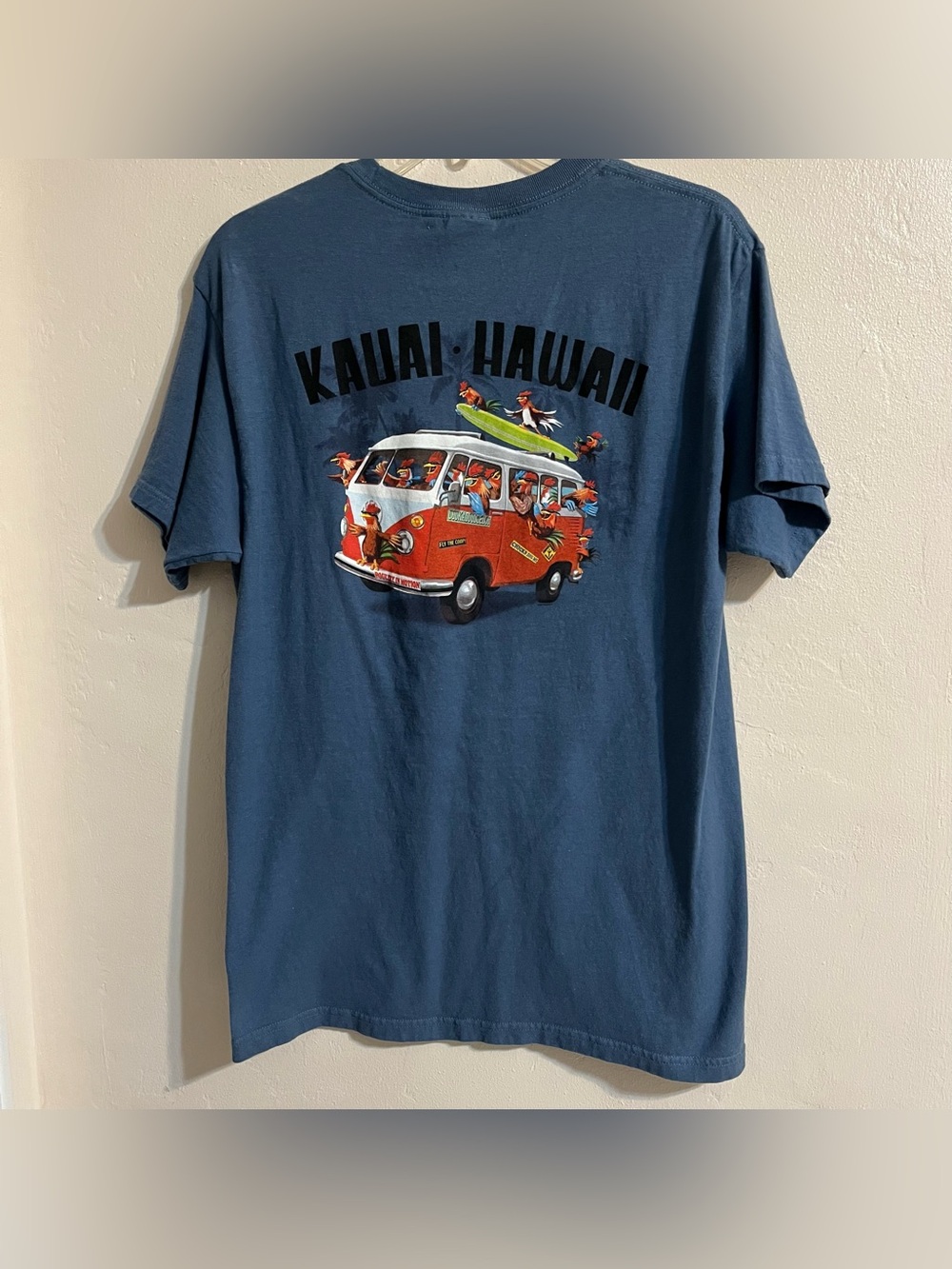 Kauai Hawaii Graphic T-Shirt - Blue with Red Surf Van “Chicks Dig This”